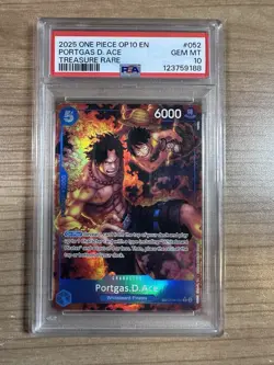 Portgas D. Ace 2025 One Piece - OP10 - Treasure Rare - PSA 10 - Image 1