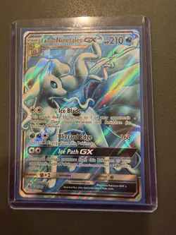 Pokemon TCG Alolan Ninetales GX Full Art Holo Card 132/145 Sm-Guardians Rising - Image 1
