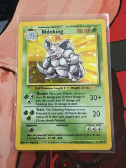 NM/LP Nidoking 11/102 - Holo Rare Card - Base Set Unlimited - Pokemon TCG (3) - Image 1