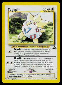 Pokemon Card - WoTC Black Star Promo Togepi #30 LP-NM - Image 1