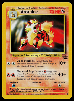 Pokemon Card - Arcanine WoTC Black Star Promo #6 - Image 1