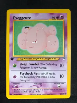 Pokemon Cards: 1st Edition Neo Destiny Common: Exeggcute 64/105 - Image 1