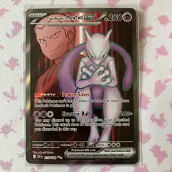 Pokemon TCG Destined Rivals Team Rocket's Mewtwo ex 213 Full Art Holo Card Mint - Image 1