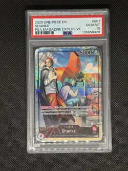 Shanks (2025 PSA Magazine Promo) OP09-001 One Piece Promotion Cards Foil PSA 10 - Image 4