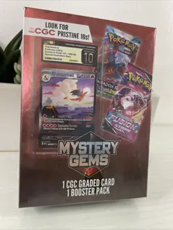 Pokemon Mystery Gems 1 CGC Graded Card & 1 Booster Pack 2025! New Sealed Box! - Image 1