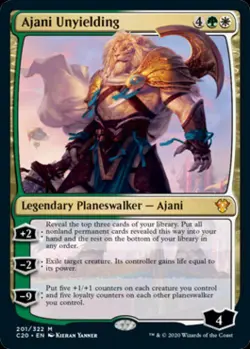 MTG - Ajani Unyielding - Commander 2020 Ikoria - Light Play - Normal - Image 1