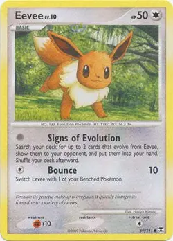 Pokemon Platinum Rising Rivals Single Card Common Eevee 59/111 - Image 1