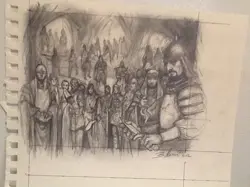 L5R CCG Ivory Edition Unsettling Gathering Original Card Sketch Art Britt Morgan - Image 1