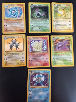 Pokemon TCG Vintage Holo Lot of 7 Cards Base Set Rocket Fossil Raichu Ninetales - Image 1
