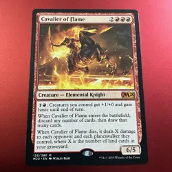 Cavalier of Flame Core Set 2020 / M20 NM Red Mythic Rare MAGIC MTG CARD - Image 2