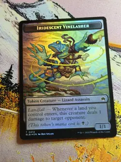 Iridescent Vinelasher T 0012 Fish Foil Token MTG NM - Bloomburrow - Image 1