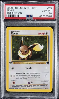 2000 POKEMON ROCKET 1ST ED #55 EEVEE PSA 10 - Image 1