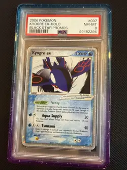 2006 POKEMON BLACK STAR PROMOS #037 KYOGRE EX-HOLO BLACK STAR PROMOS PSA 8 NM-MT - Image 1