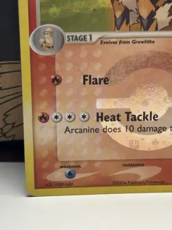 Pokemon TCG: 2004 EX FireRed & LeafGreen Arcanine 18/112 Reverse Holo MP - Image 4