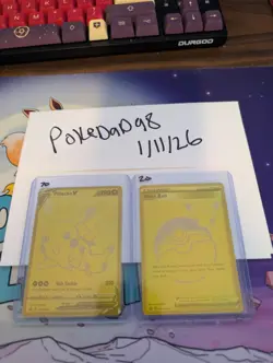 Pikachu v Gold and Pokeball SWSH145/SWSH146 Pokemon TCG Celebrations - Image 1