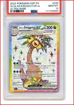 2024 Pokemon Alolan Exeggutor ex Ultra Rare SV08:Surging Sparks 225/191 NM PSA10 - Image 1