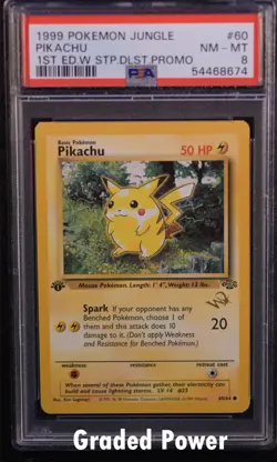 Promo Pikachu Jungle 1st Ed. W Stamp PSA 8 (8674) 60/64 Pokemon - Image 1