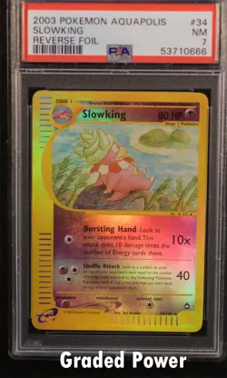 Aquapolis Reverse Holo Slowking PSA 7 REVERSE HOLO (0666) 34/147 Pokemon - Image 1