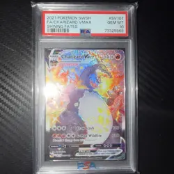2021 POKEMON SWORD & SHIELD SHINING FATES #SV107 FULL ART/CHARIZARD VMAX PSA 10 - Image 1