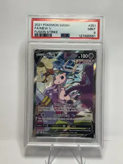 2021 Pokemon TCG Fusion Strike Mew v Alt Art 251/264 PSA 9 Mint - Image 1