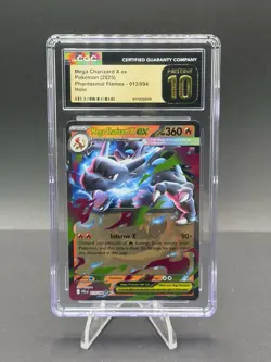 CGC 10 Pristine - Mega Charizard X ex 013/094 Pokemon Phantasmal Flames English - Image 1