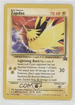 Zapdos Pokemon WOTC Black Star #23 1999 - Image 1