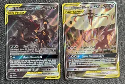 Pokemon TCG Espeon Deoxys GX SM240 Umbreon Darkrai GX SM241 TAG TEAM SET - Image 1