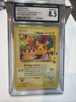 Birthday Pikachu 24 Celebrations Holo Pokemon CGC 8.5 Nm/mint+ *019 - Image 1