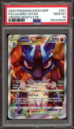 2023 Pokemon SWSH Promos Lucario Vstar SWSH291 PSA 10 Gem Mint Crown Zenith ETB - Image 1