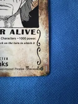 One Piece TCG - Wanted Shanks OP09-004 SR - SP Alt Art - English - NM - Image 4