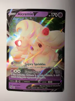 Pokemon TCG Alcremie V 022/073 Champions Path Holo Ultra Rare Card NM - Image 1
