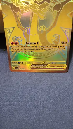 Mega Charizard X ex Gold Foil Fan Art Card - Image 3
