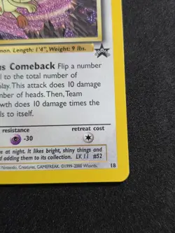 Team Rocket's Meowth 18 WOTC Black Star Promo Pokemon Card - Image 5