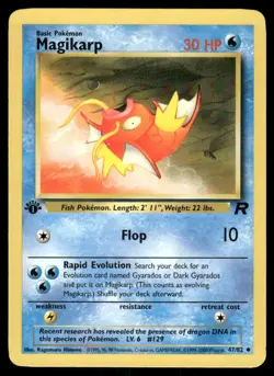 Pokemon Cards Magikarp 47/82 1ST EDITION Team Rocket WOTC Uncommon NM - Image 1