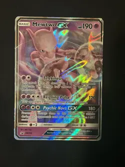 Pokemon TCG Mewtwo GX SM196 Promo Holo Card Sun & Moon Black Star - Image 1