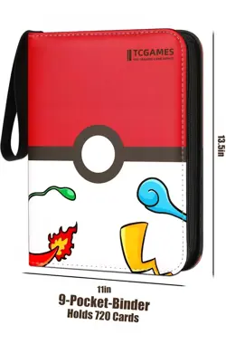 TCGAMES POKEMON TCG Card Holder Binder | Holds 440 Cards Total - 8 Per Sheet - Image 3