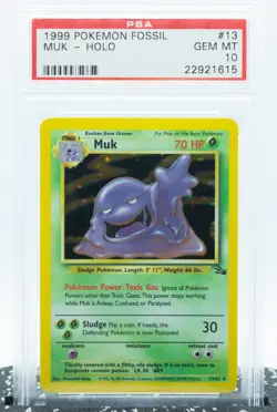 PSA 10 MUK 13/62 Holo Rare Fossil Set WOTC 1999 - Pokemon Card - Image 1