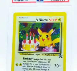 PSA 8 BIRTHDAY PIKACHU #24 Holo Rare Black Star Promo 2000 - Pokemon Card WOTC - Image 2
