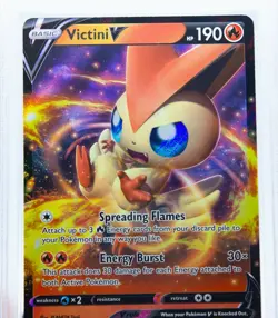 PSA 9 VICTINI V 025/202 Ultra Rare Sword & Shield Base Set 2020 - Pokemon Card - Image 2