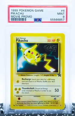 PSA 9 PIKACHU #4 First Movie Black Star Promo 1999 - Pokemon Card WOTC - Image 1