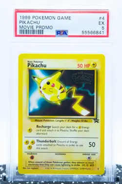 PSA 5 PIKACHU #4 First Movie Black Star Promo 1999 - Pokemon Card WOTC - Image 1