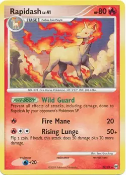 Pokemon Platinum Arceus 28/99 Card Rare Rapidash - Image 1