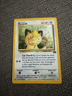 Pokemon Card - Meowth #10 Black Star Promo Holo LP C97 - Image 1