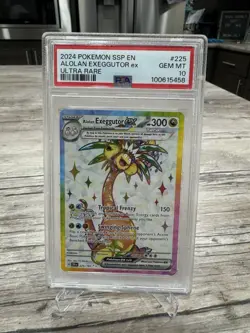 PSA 10 Alolan Exeggutor ex 225/191 Ultra Rare Surging Sparks SSP Pokemon Card - Image 1