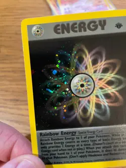 NEAR MINT! 1st Edition Rainbow Energy (17/82) Team Rocket Set Holo Pokemon Card! - Image 3