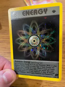 NEAR MINT! 1st Edition Rainbow Energy (17/82) Team Rocket Set Holo Pokemon Card! - Image 4
