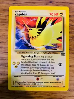 Zapdos No.23 WOTC Black Star Promo Pokemon Card! FAST & FREE P&P! - Image 1