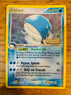NEAR MINT! Wailord (14/92) Stamped Reverse Holo EX Legend Maker Pokemon Card! - Image 1