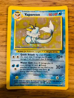 Vaporeon (12/64) Holo Jungle Set Pokemon Card! FAST & FREE P&P! - Image 1