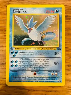 NEAR MINT! ITALIAN! 1st Edition Articuno (2/62) Holo Fossil Set Pokemon Card! - Image 1